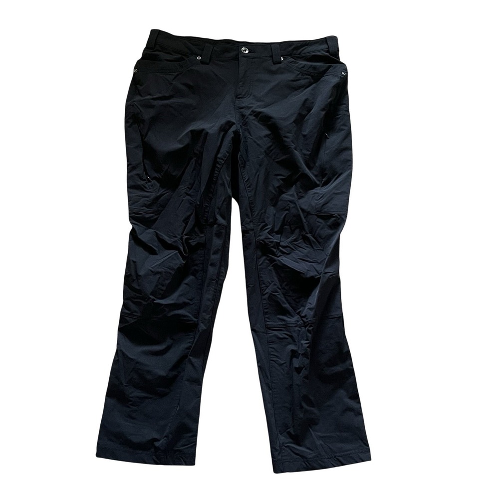 Duluth Trading Co Women's 16W Black Cargo Hiking Travel Pants Stretch 29x32